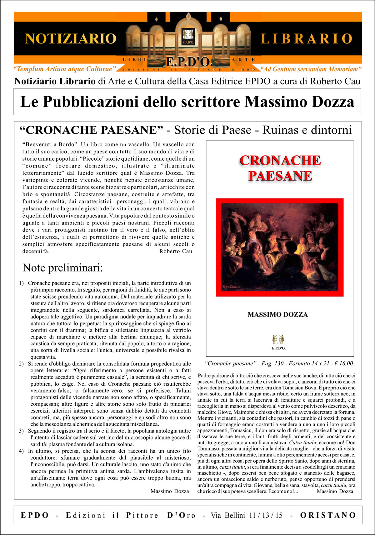 Notiziario Librairio EPDO - Massimo Dozza